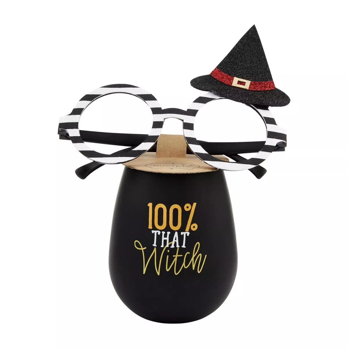 100% Witch Halloween Wine Glass Set