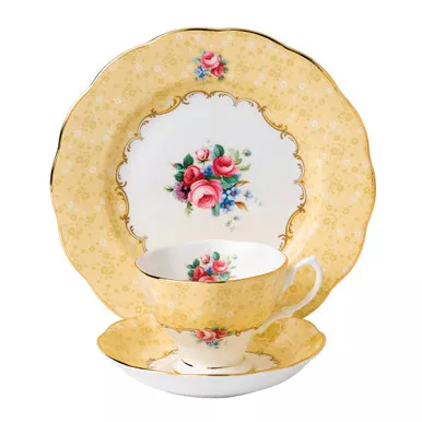 100 Years 1990 Bouquet 3-Piece Teacup Set by Royal Albert