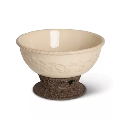 12" Bowl With Pedestal | Cream - GG Collection