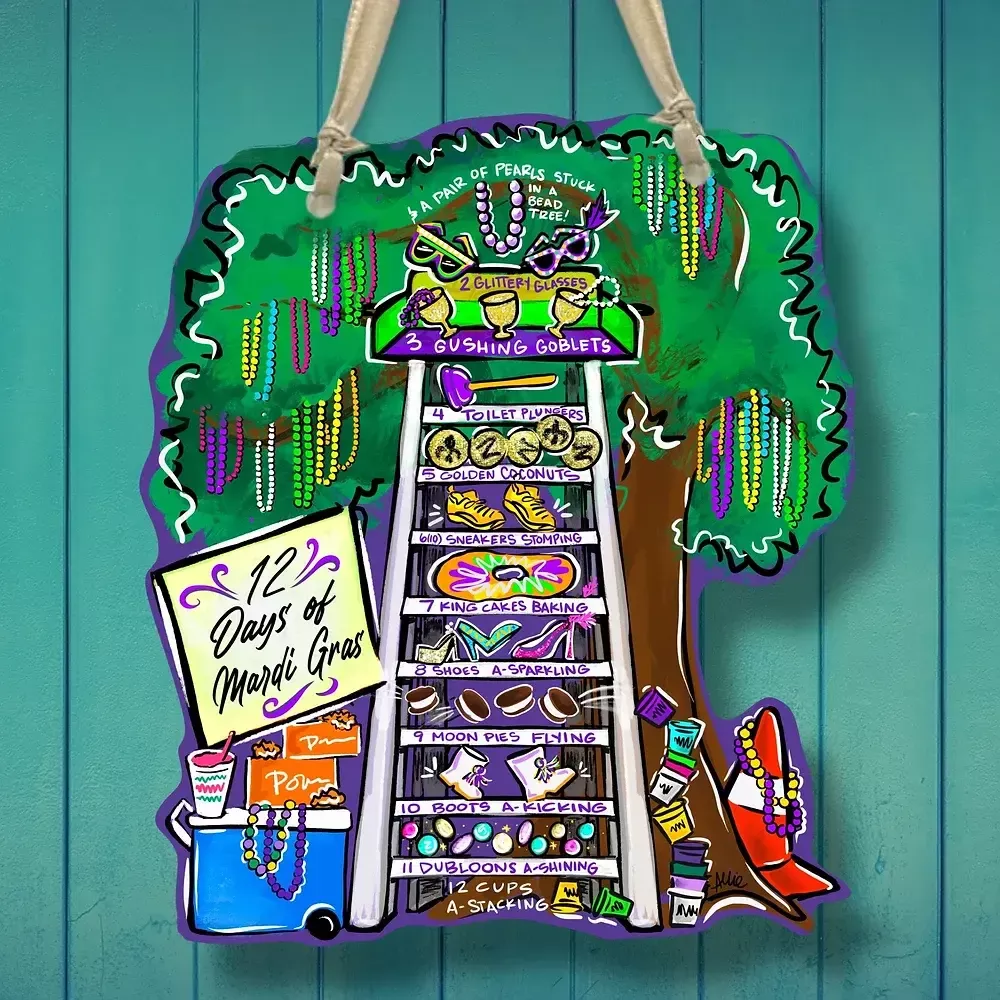 12 Days of Mardi Gras Door Hanger