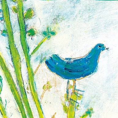 12" x 12" Blue Bird (Right Panel) Small Print by Sugarboo Designs