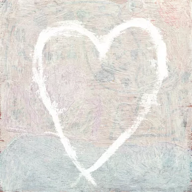 12" x 12" White Heart Small Print by Sugarboo Designs