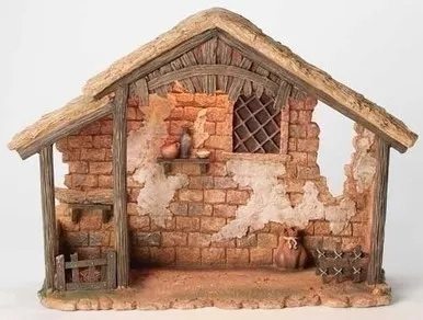 14.5" Lighted Resin Stable for 7.5" Scale Figurines - Fontanini