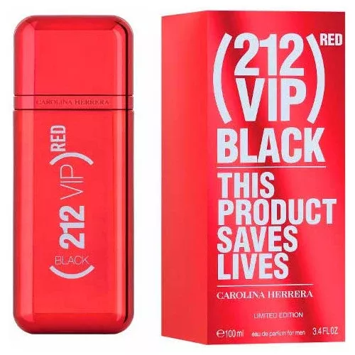 212 VIP Black Red 3.4 oz 100 ml Men EDP "Limited Edition"by Carolina Herrera