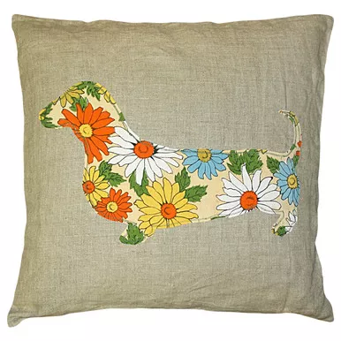 24" X 24" Dachshund Pillow by Sugarboo Designs