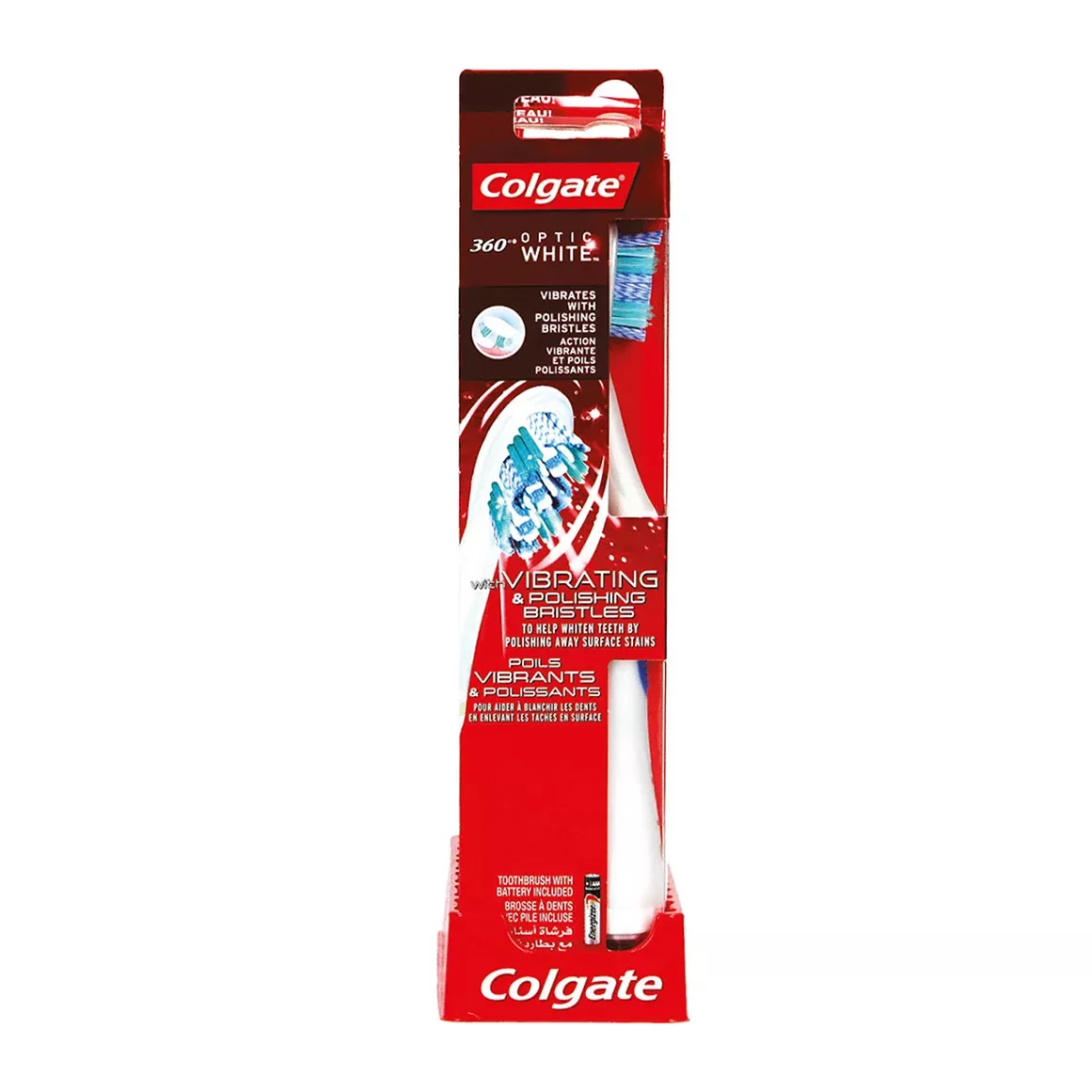 360° Optic White Sonic Powered Battery Toothbrush