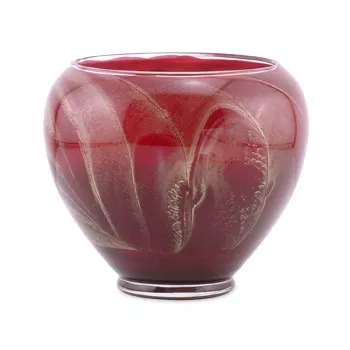 6" Cranberry Esque Polished Vase Candle