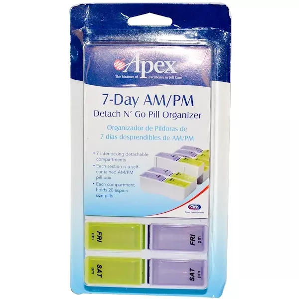 7-Day AM PM Detach N Go 1 Pill Organizer