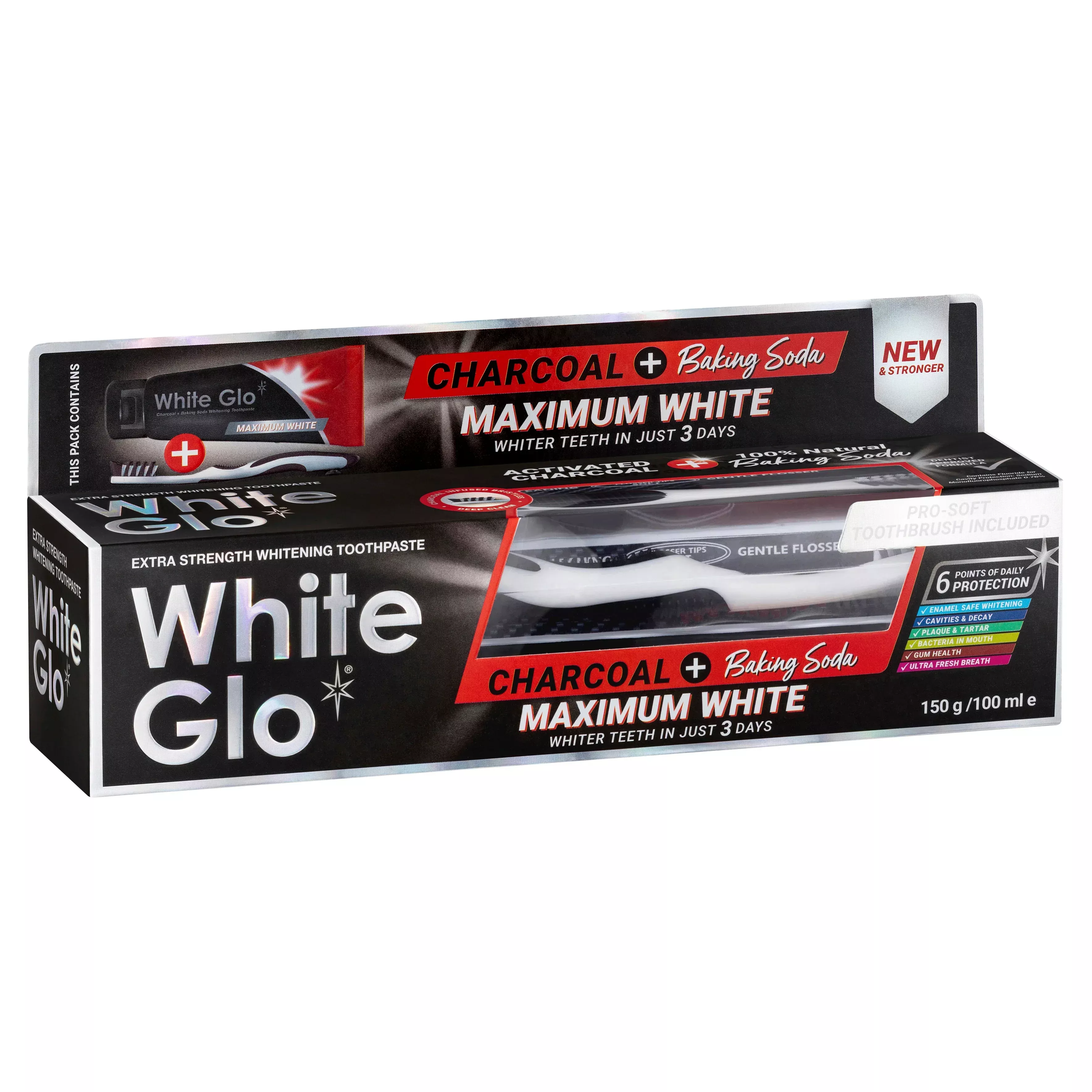 Activated Charcoal Teeth Whitening Toothpaste, 150g
