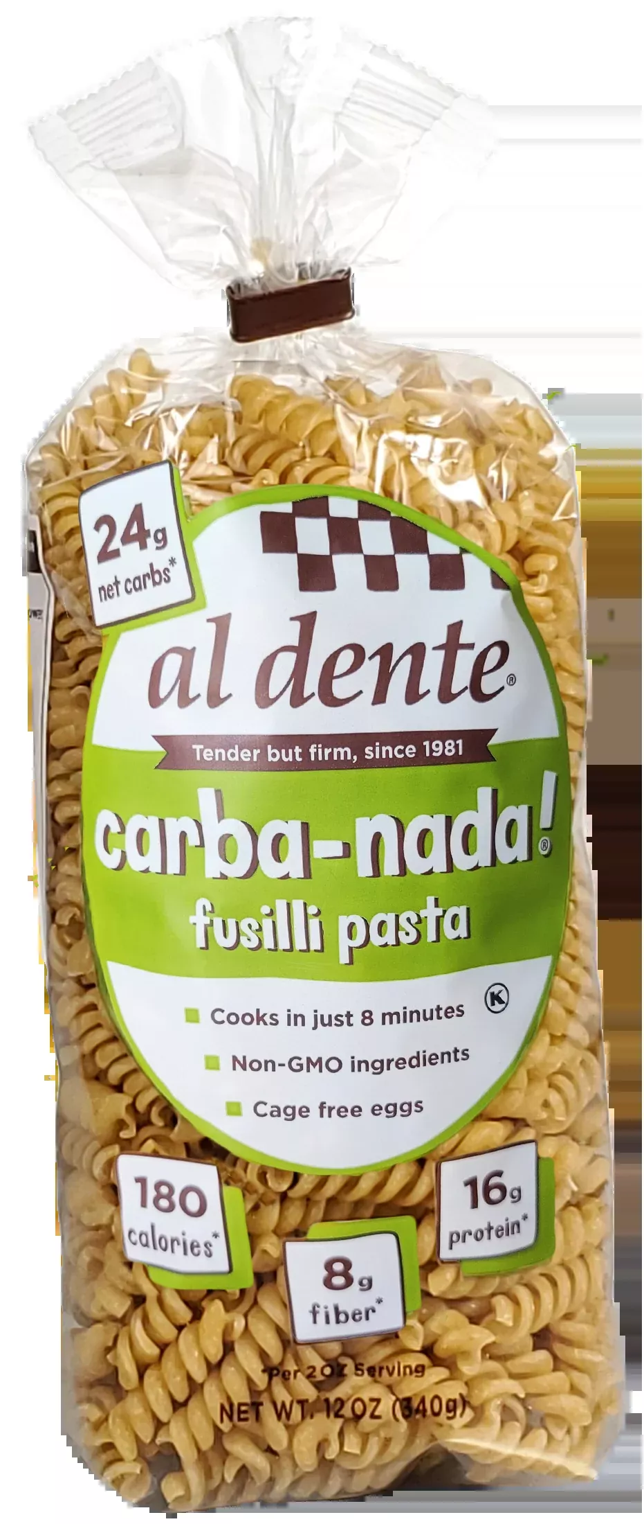 Al Dente Carba-Nada Fusilli Pasta 12 oz.