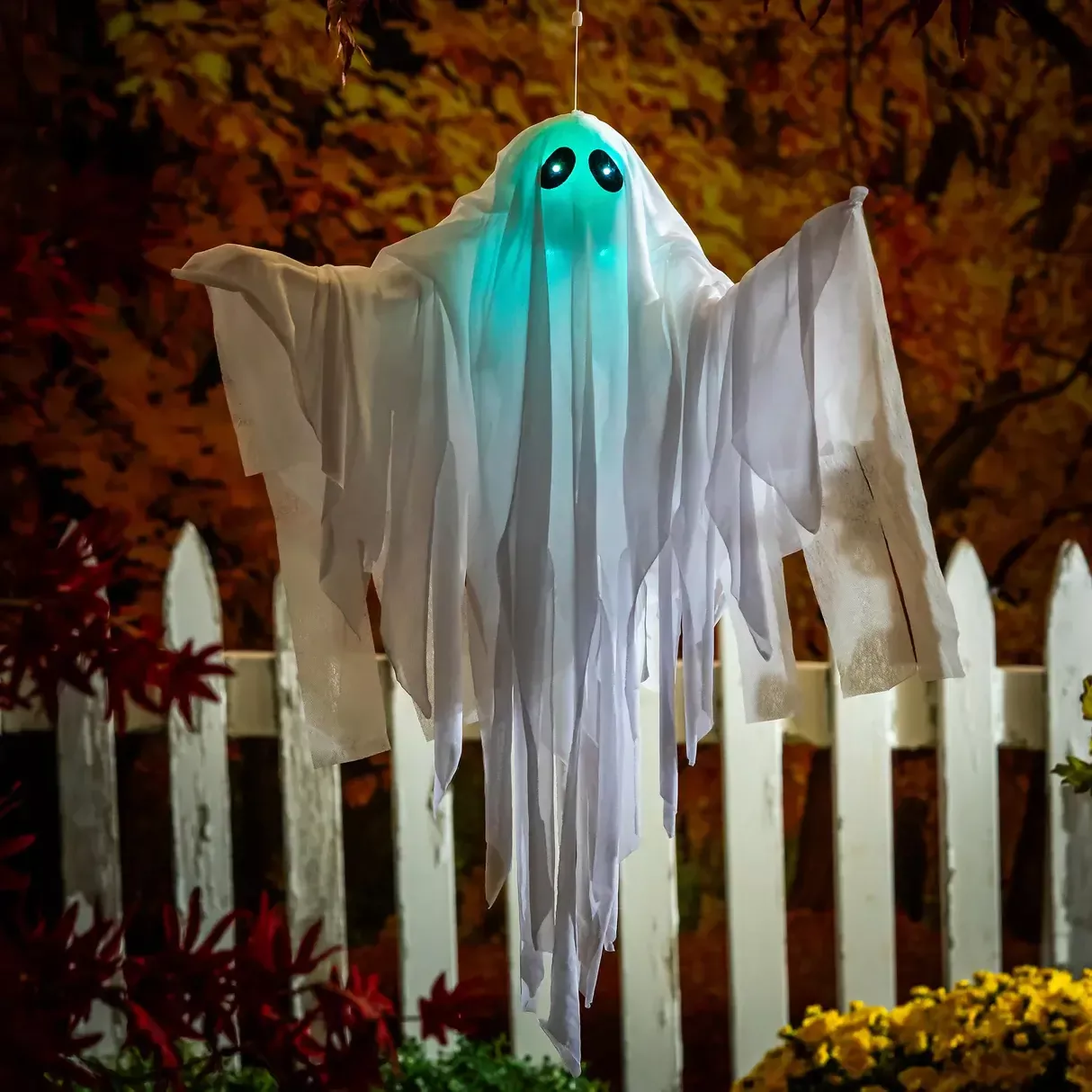Animated Floating Ghost w/ Color-Changing Lights