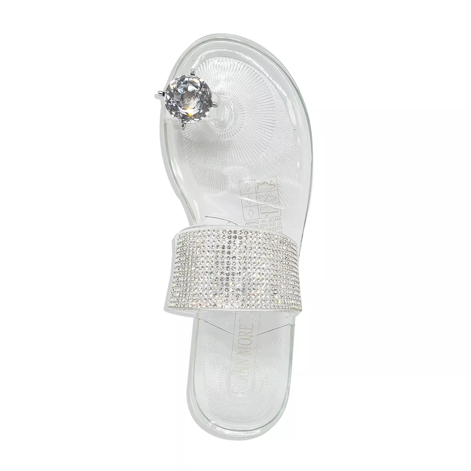 Ann More Cocoa Jelly Sandals Diamond Rhinestone
