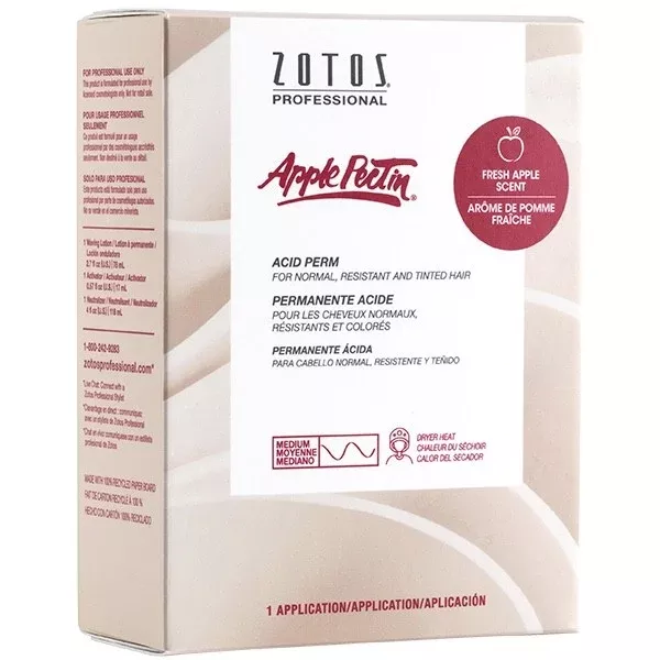 Apple Pectin Acid pH Perm For Normal. Resistant , Tinted Hair1 Application