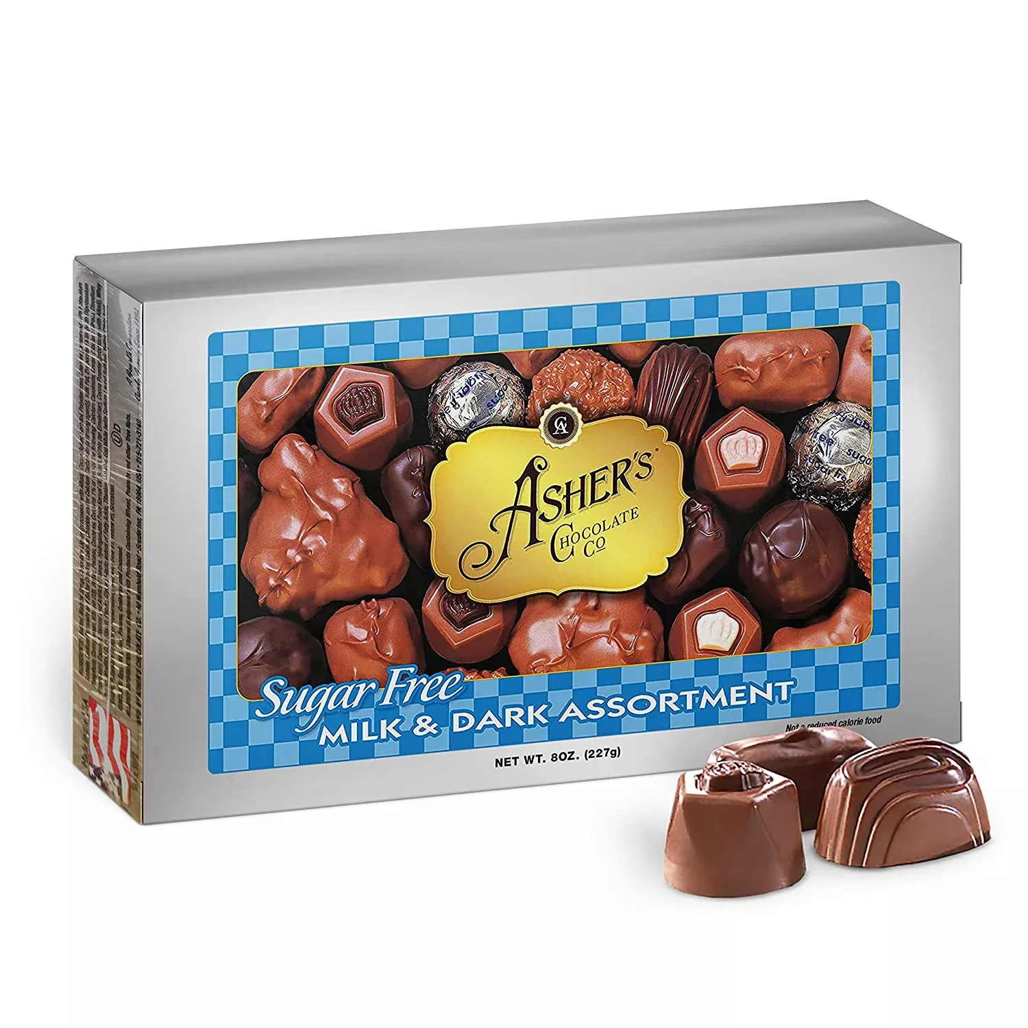 Asher's Chocolates Sugar-Free Candy - Milk & Dark Assortment (8 oz Box)
