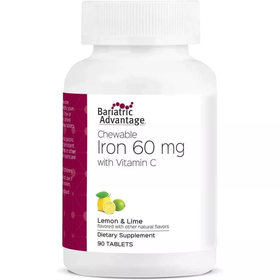 Bariatric Advantage Chewable Iron (60mg) with Vitamin C - Lemon Lime