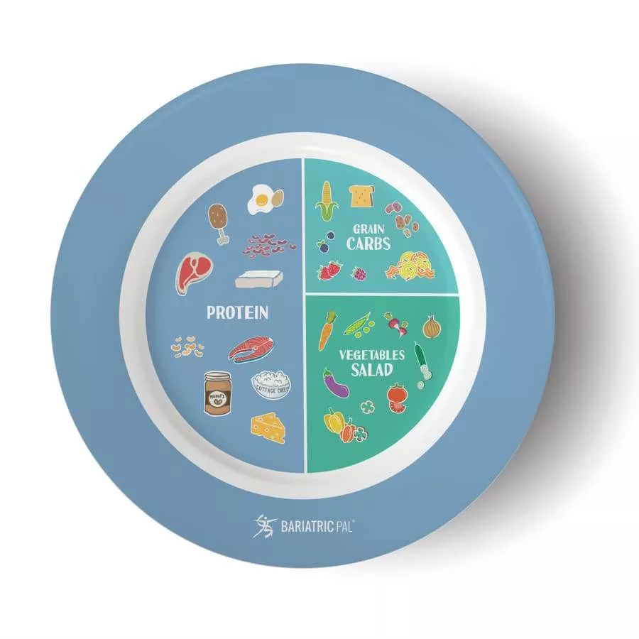 Bariatric Portion Control Plate by BariatricPal 2.0 - Blue