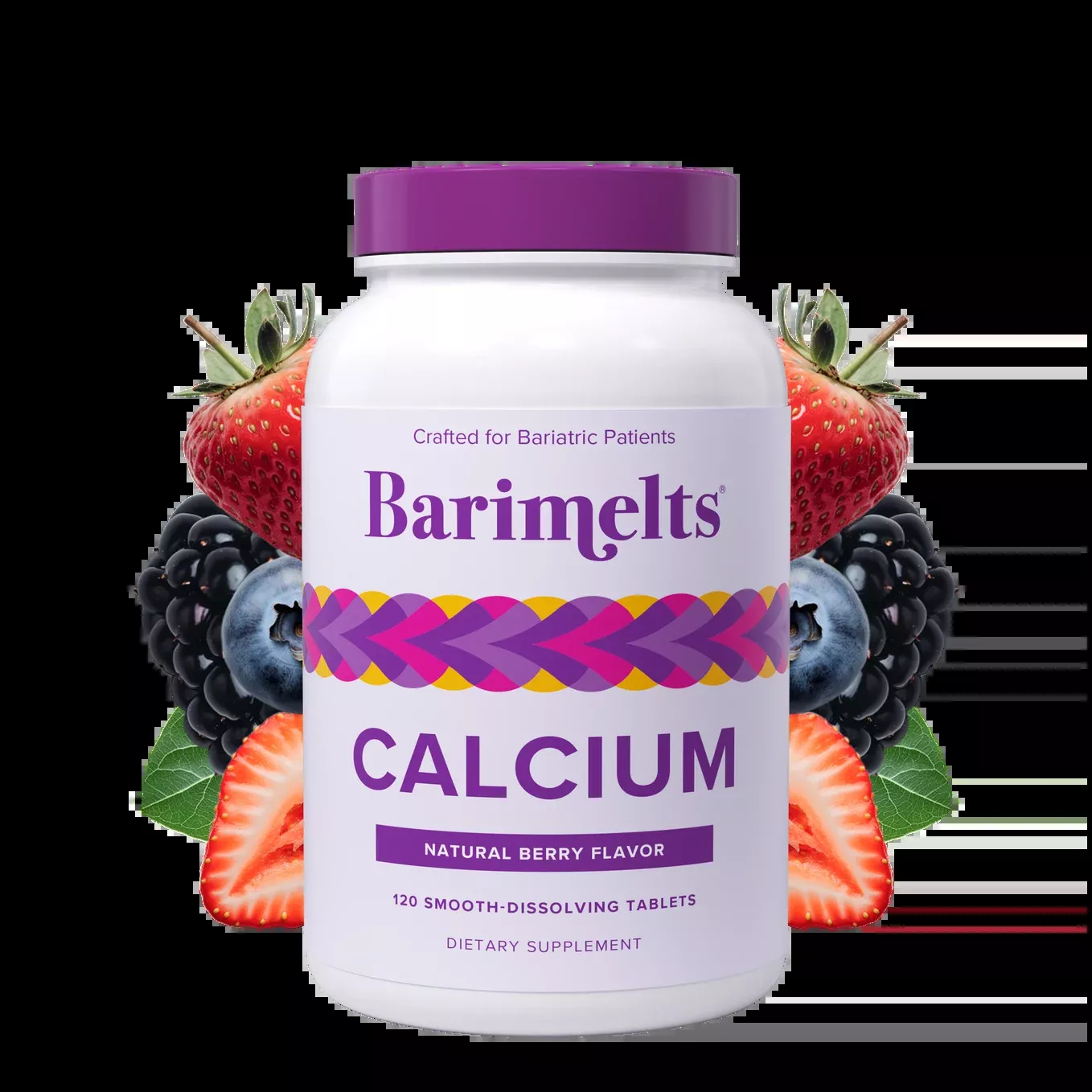 BariMelts Calcium Citrate - 120 Smooth-Dissolving Tablets - Natural Berry Flavor