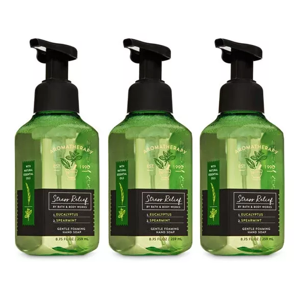 Bath & Body Works Hand Soap Foam Aromatherapy Stress Relief 8.75 oz 259 ml "3-PACK"