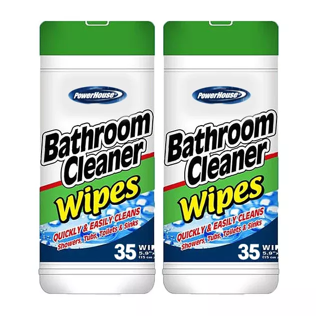 Bathroom Cleaner Wipes 35 ct by PowerHouse (2-PACK)