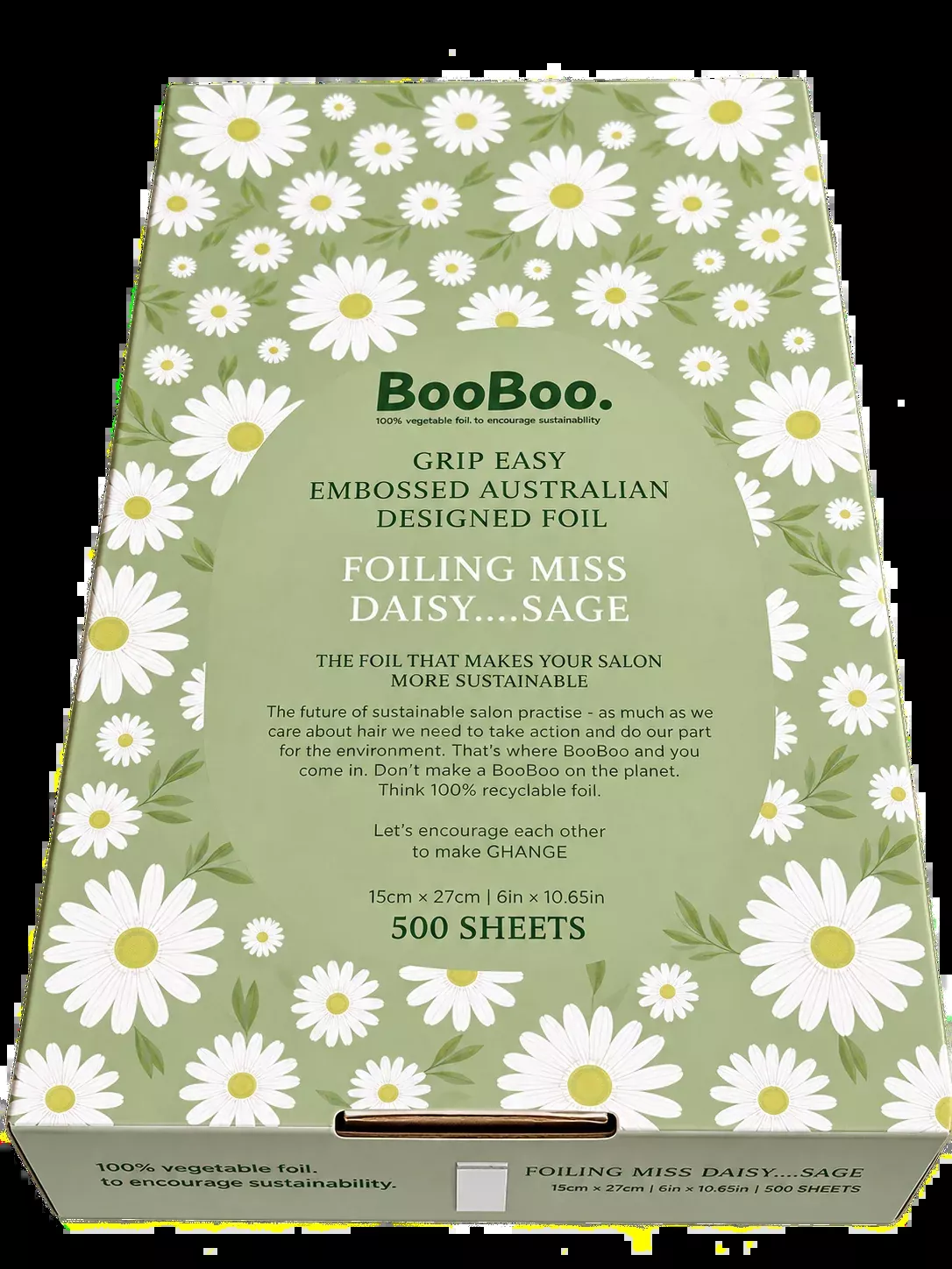 Boo Boo Daisy-Sage EmbossedPre-cut foil 500 sheets