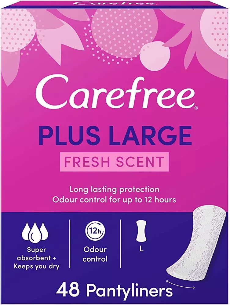 Carefree Plus Large Pantyliners - Fresh Scent 48pcs - 33% OFF