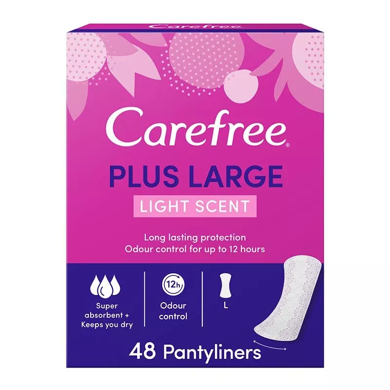 Carefree Plus Large Pantyliners - Light Scent 48pcs