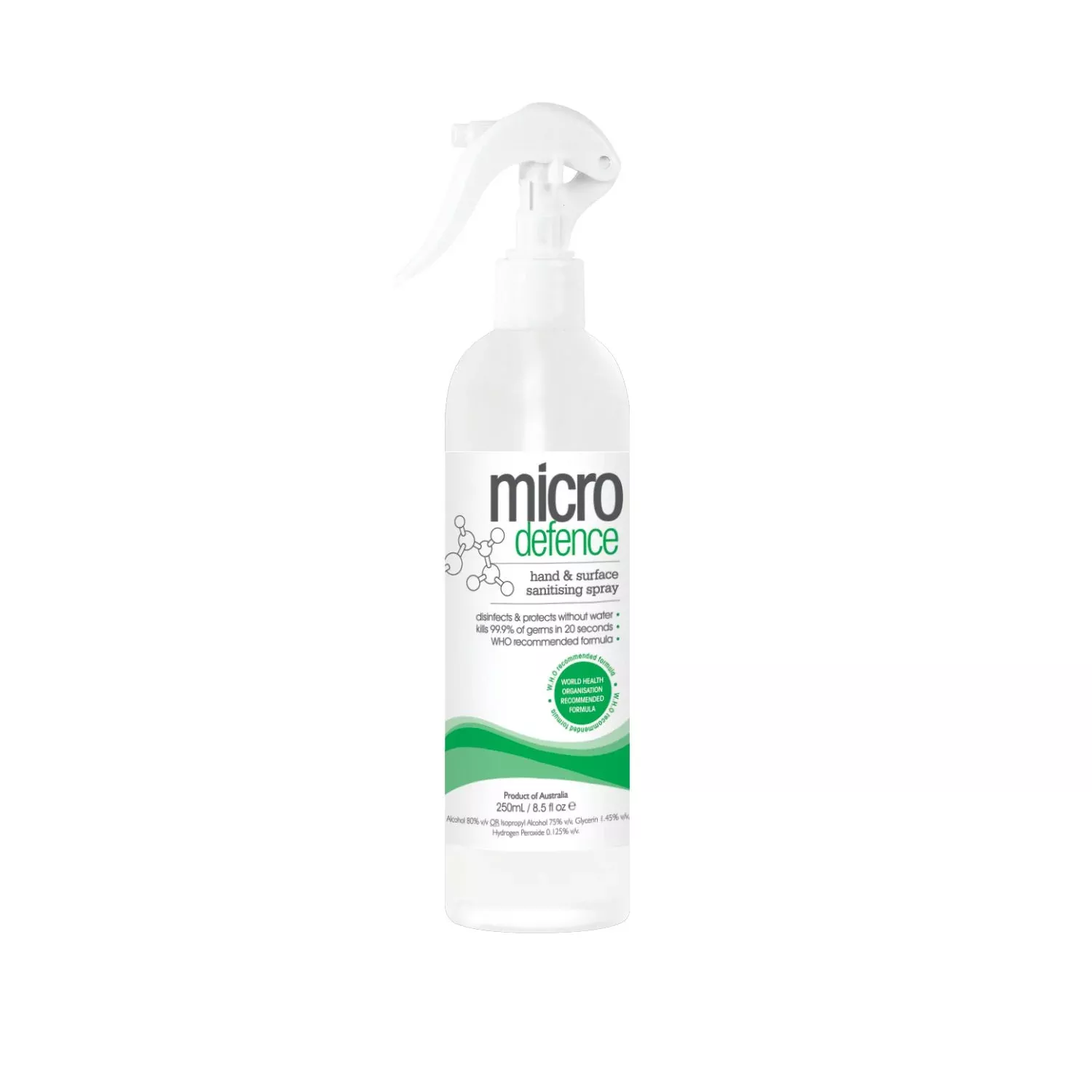 Caronlab Micro Defence Hand & Surface Sanitising Spray 250ml