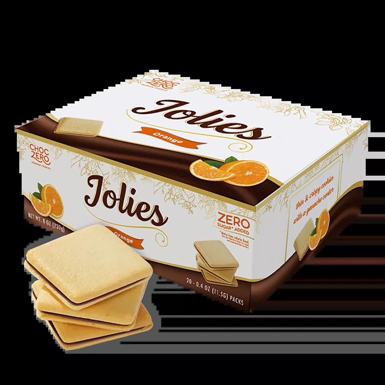 ChocZero Jolies Dark Chocolate Orange Cookies, 8 oz