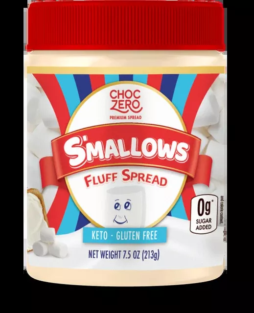 ChocZero S'mallows Marshmallow Fluff Spread. 7.5 oz