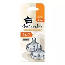 Closer To Nature Teats Fast Flow 6M+ -Pack of 2