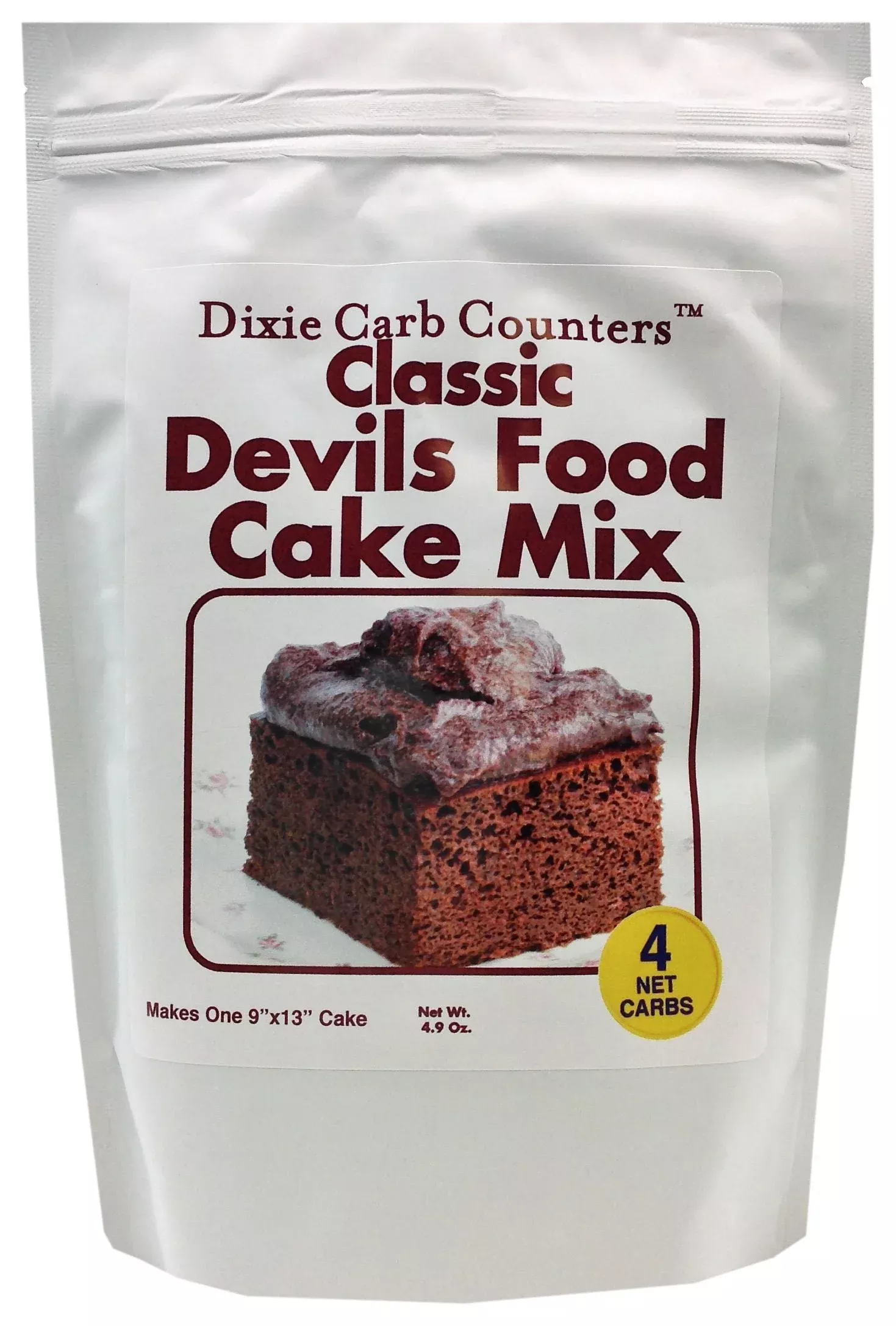 Dixie USA Carb Counters Classic Devils Food Cake Mix, 4.9 oz.