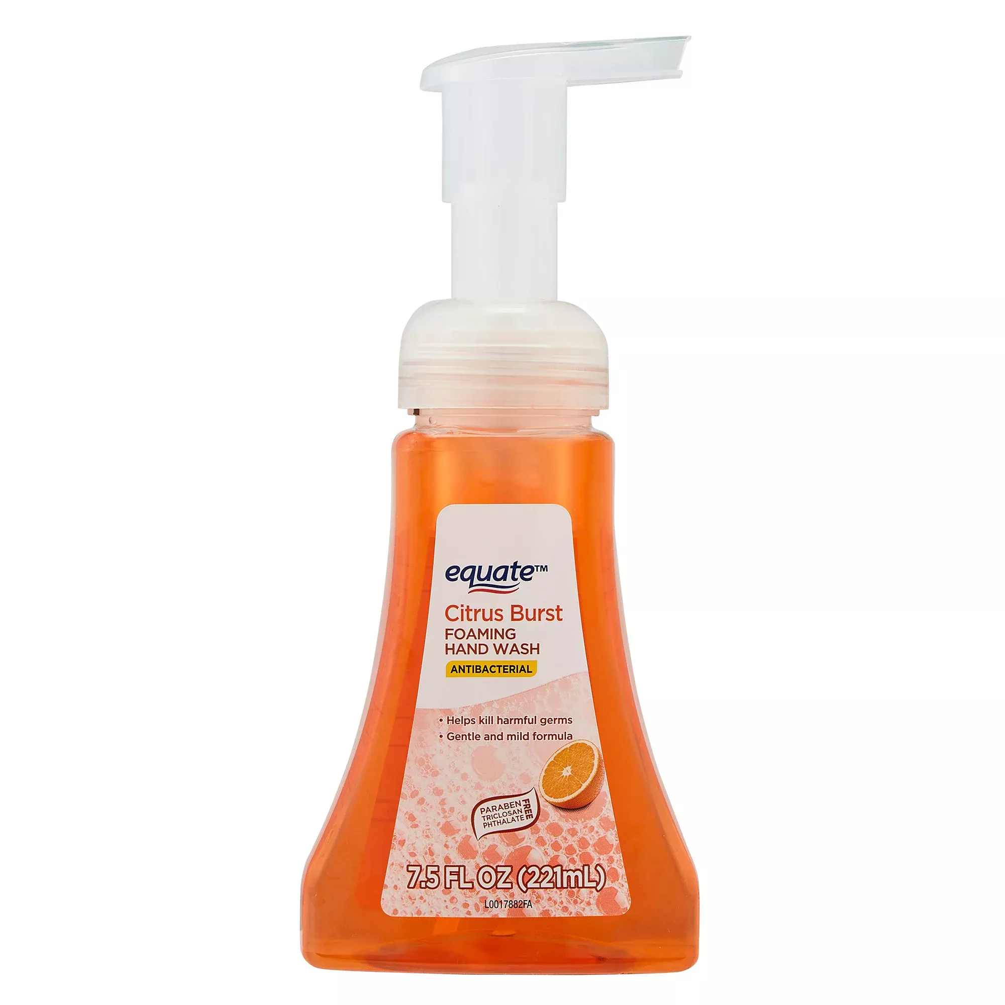 Equate Citrus Foaming Liquid Antibacterial Hand Soap, 7.5 oz