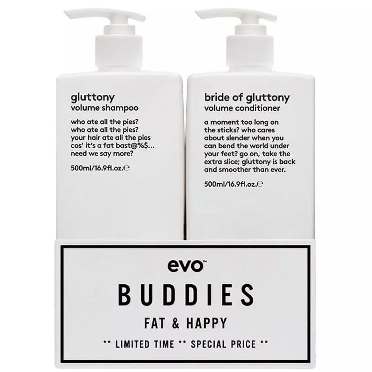 EVO Gluttony Volume Shampoo & Bride Of Gluttony Conditioner Combo Pack
