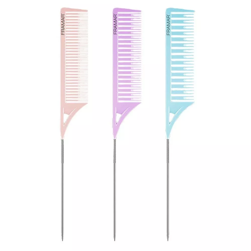 Framar Dreamweaver Highlighting Tail Combs 3pk Pastel