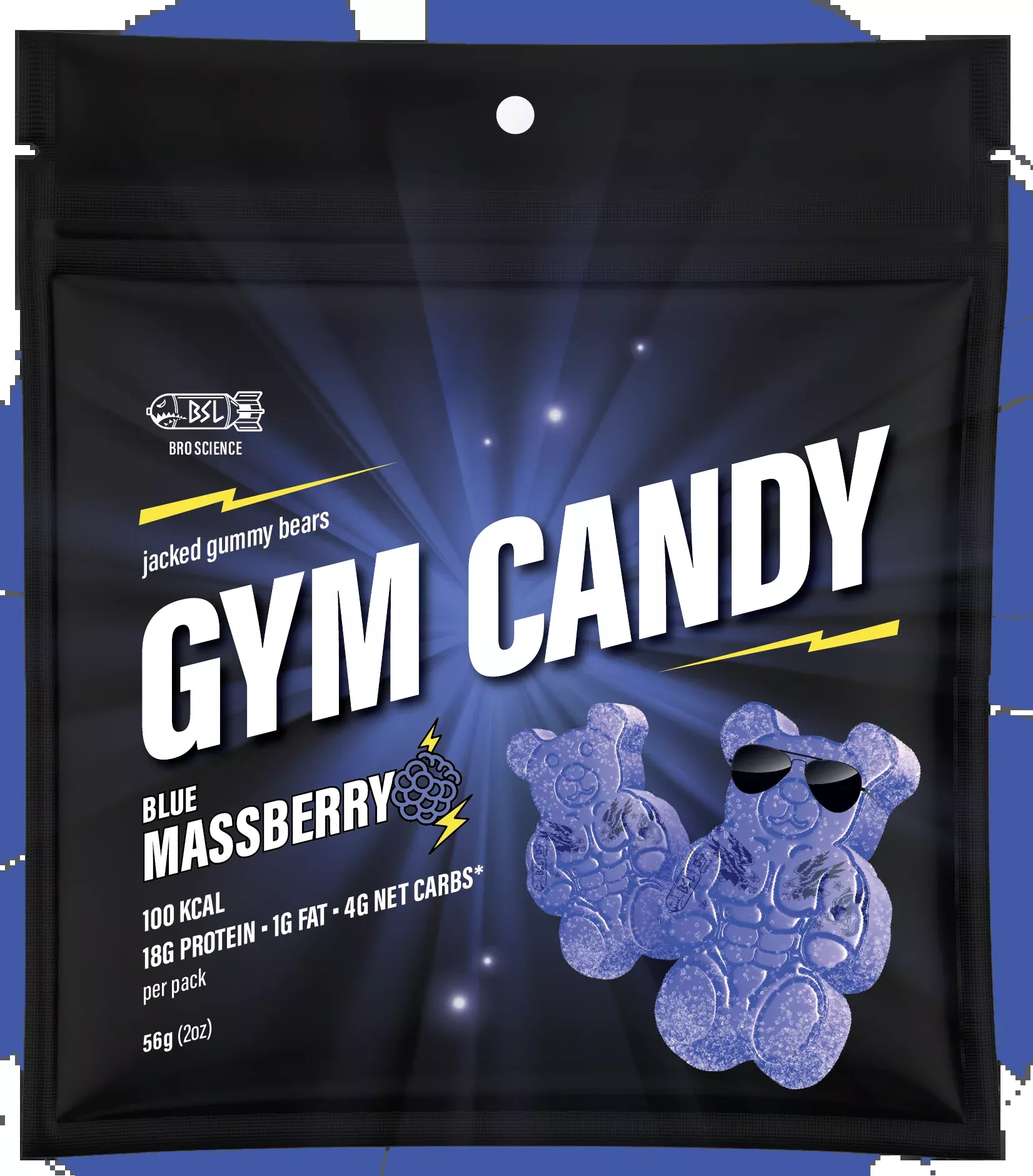 Gain Gummies Gym Candy - Protein Gummy Bears, 2oz