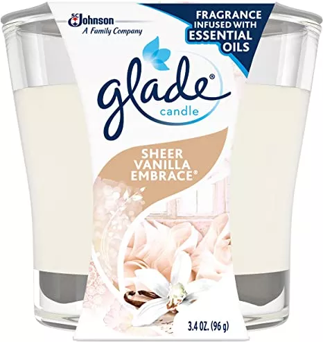 GLADE CANDLE SHEER VANILLA EMBRACE 3.4OZ