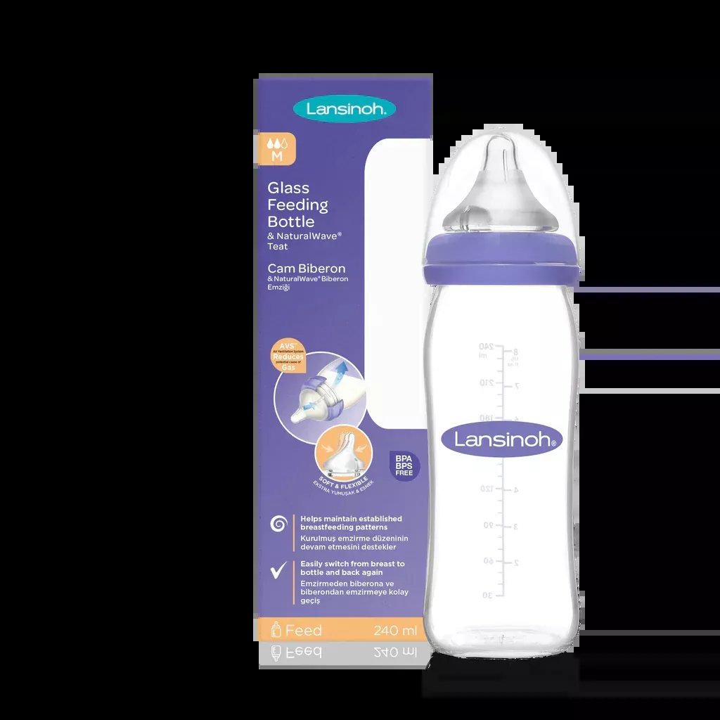 Glass Feeding Bottle with NaturalWave Teat