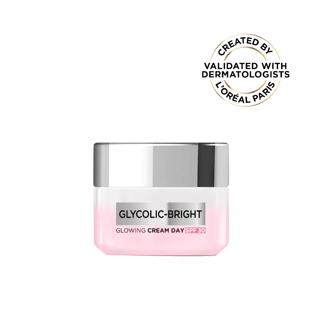 Glycolic-Bright Glowing Day Cream, for Dark Spots Reduction, Glow Boosting and Skin Tone Evenness, SPF 30