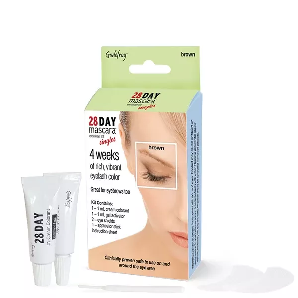 Godefroy 28 Day Mascara Permanent Eyelash Singles Application Tint Kit Brown