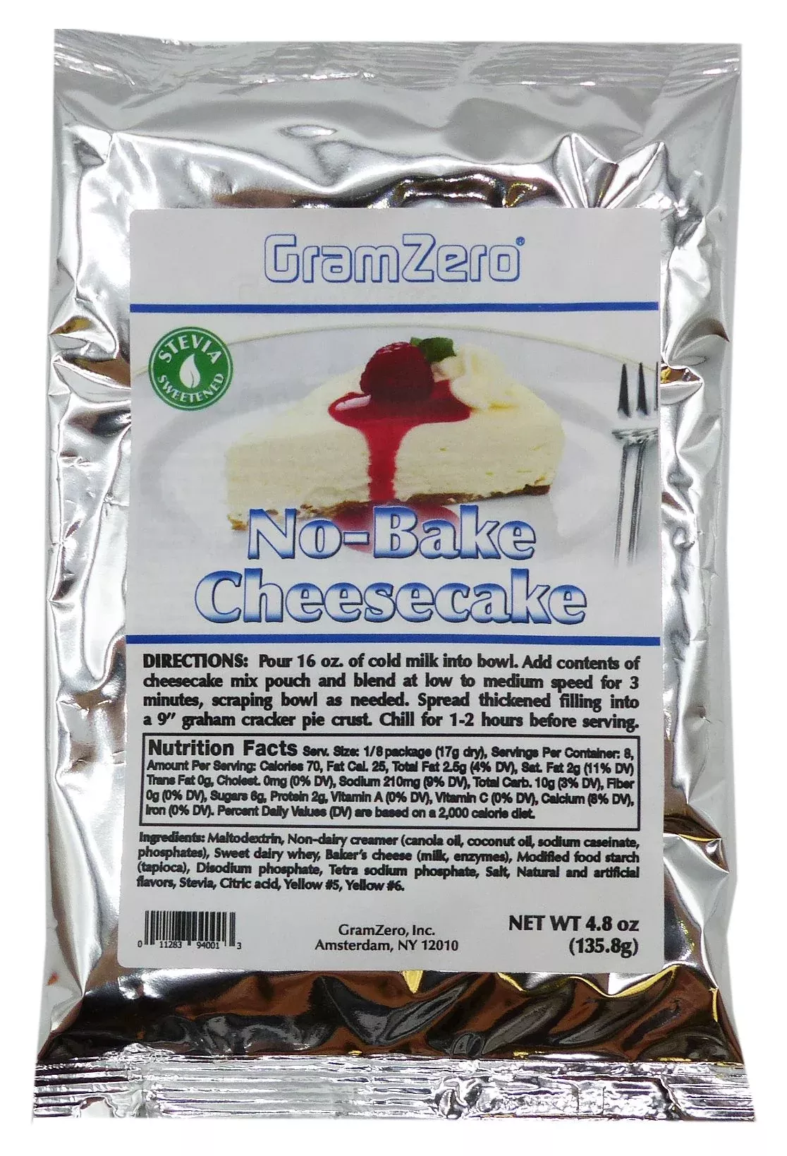 GramZero Stevia Sweetened No Bake Cheesecake