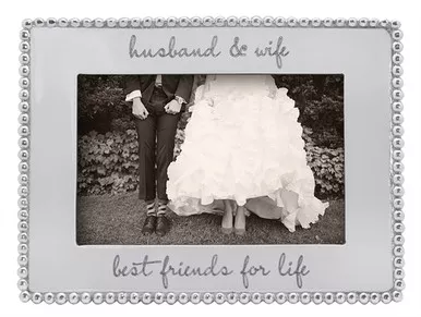"Husband & Wife, Best Friends for Life" Beaded 4" x 6" Frame by Mariposa
