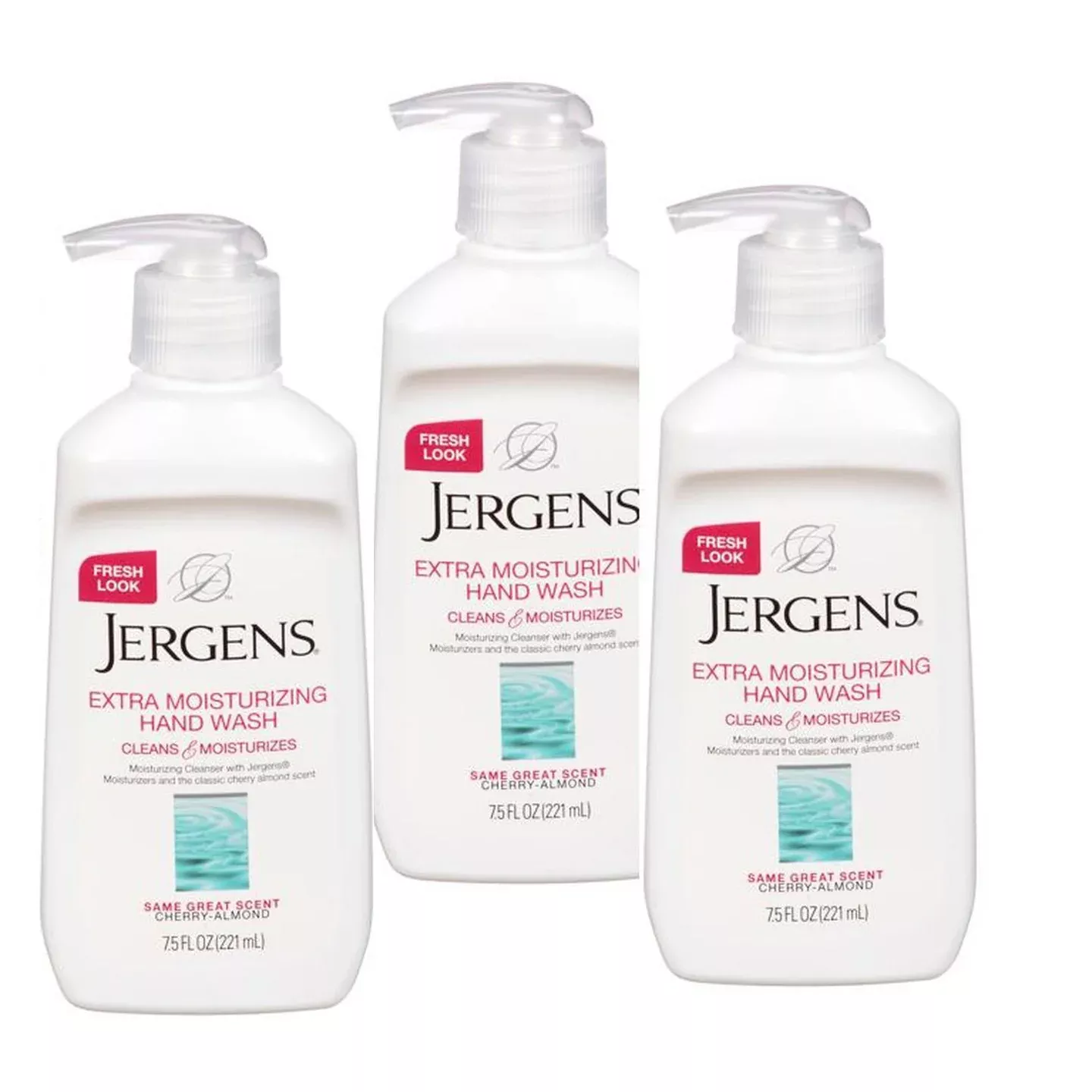 Jergens Moisturizing Hand Wash - Cherry Almond - 7.5 oz (PACK OF 3)
