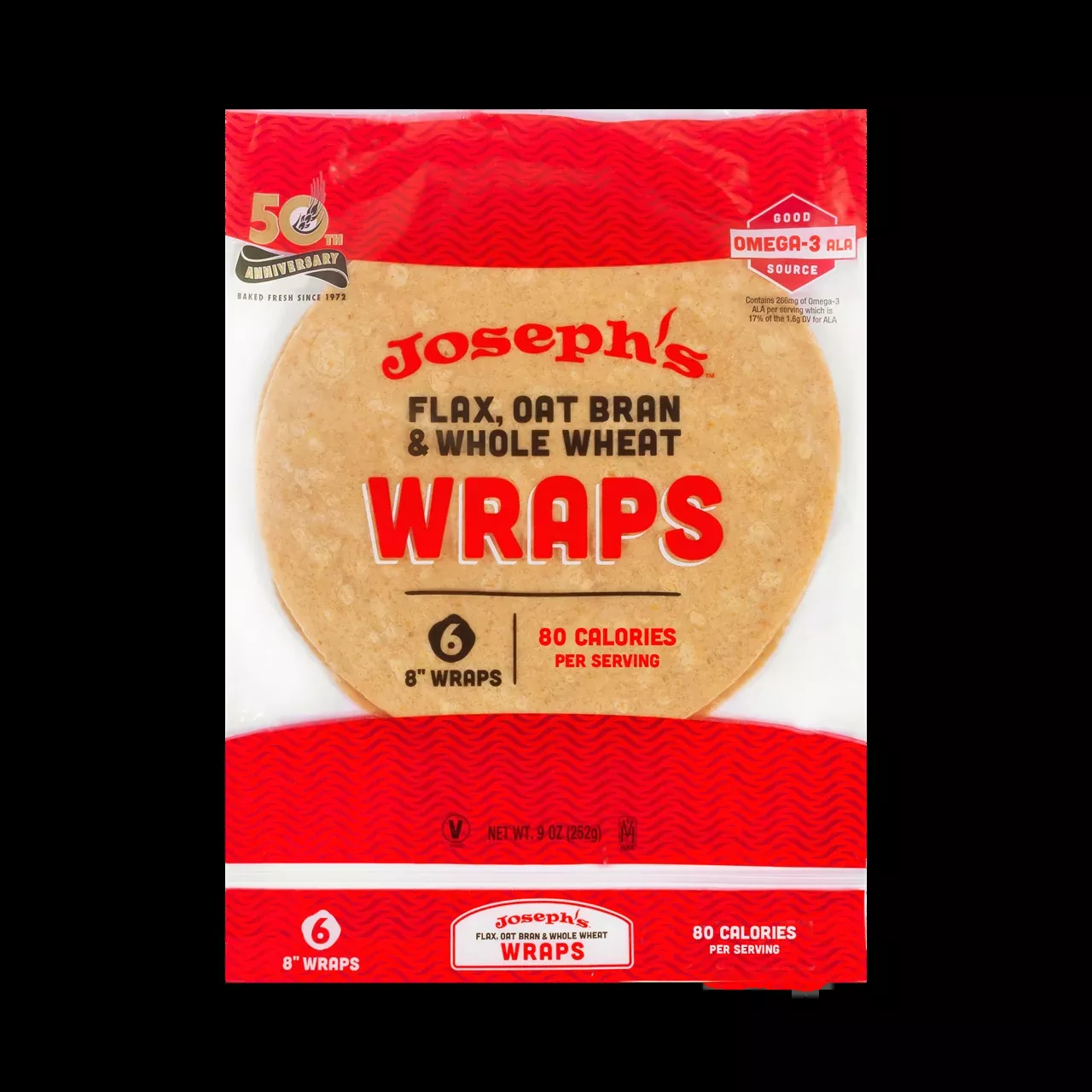 Joseph's Bakery Flax Oat Bran & Whole Wheat Wraps