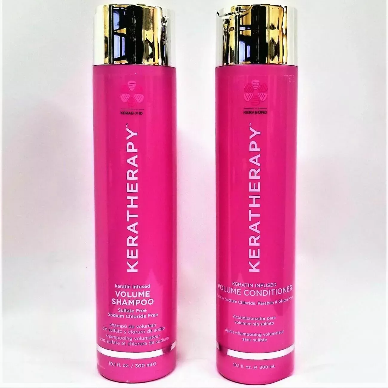 KERATHERAPY Keratin Infused VOLUME Shampoo & Conditioner DUO 10.1oz