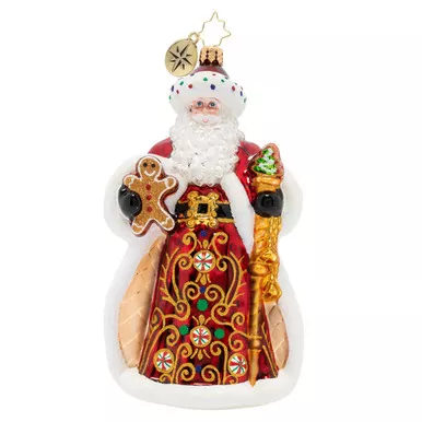 King Of Sweets Santa Ornament by Christopher Radko