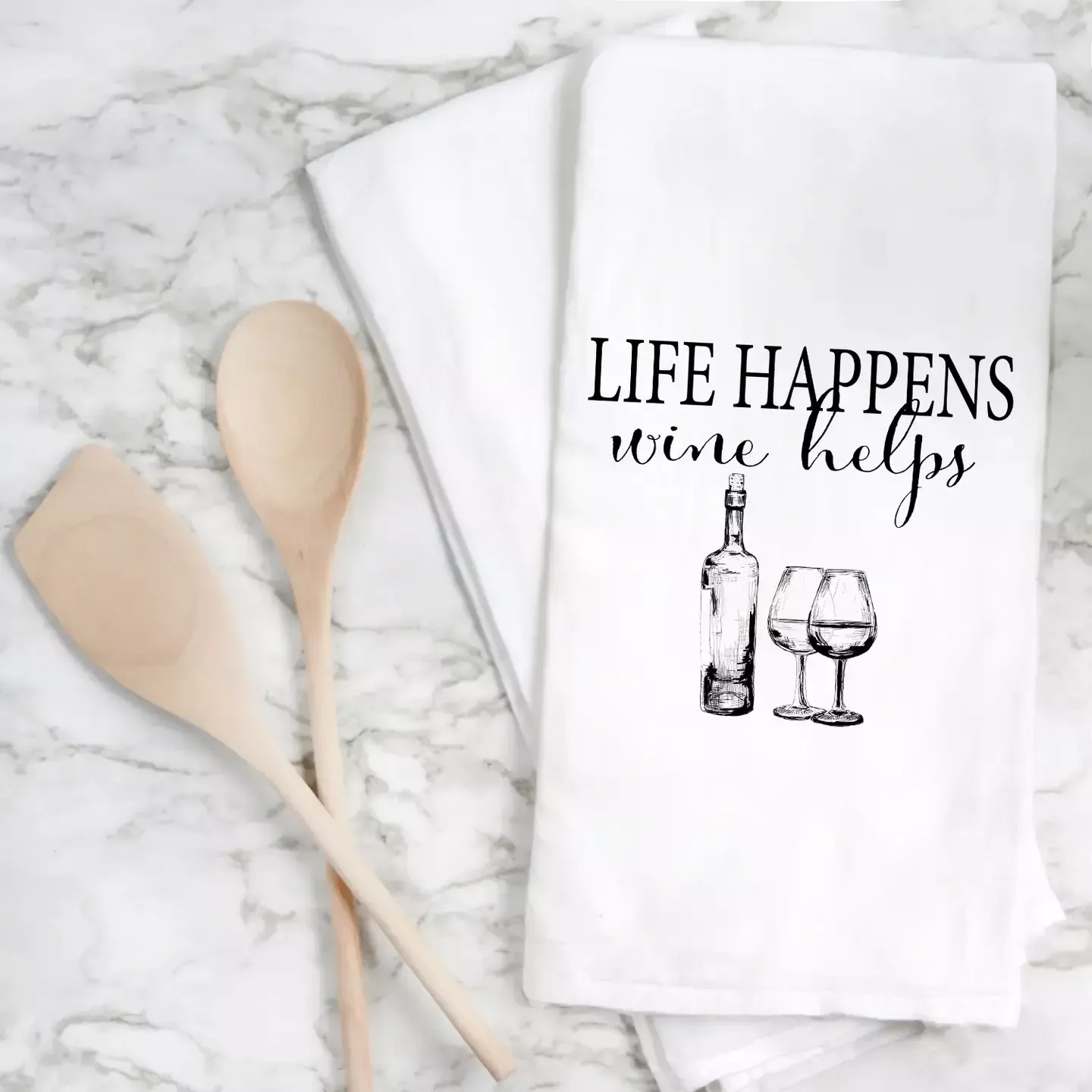 Life Happens Wine Helps ea Towel