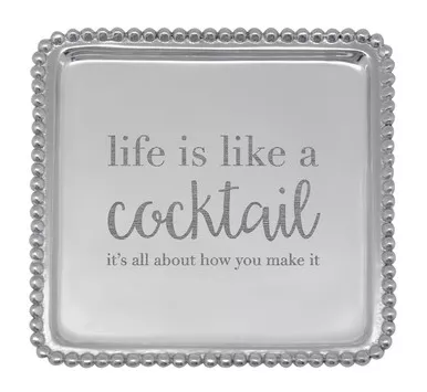 "Life is Like a Cocktail" Napkin Tray by Mariposa