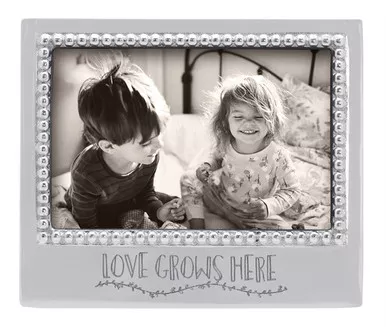 "Love Grows Here" Beaded 4" x 6" Frame by Mariposa