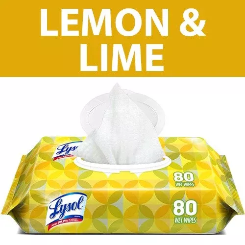 Lysol Handi-Pack Disinfecting Wipes, 80ct, Lemon & Lime Blossom Scent