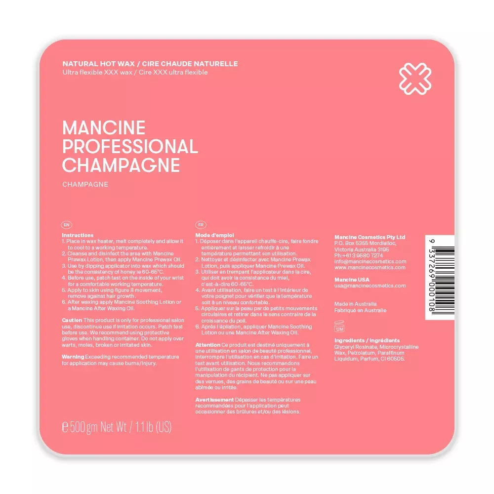 Mancine CHAMPAGNE HOT WAX 500gm